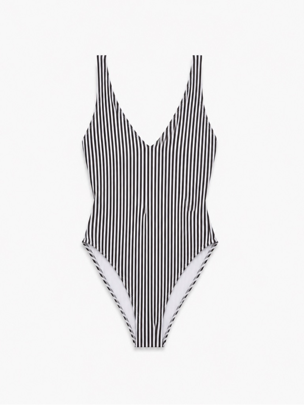 Forever 21 Striped Black and White One-Piece Swimsuit | Size Small